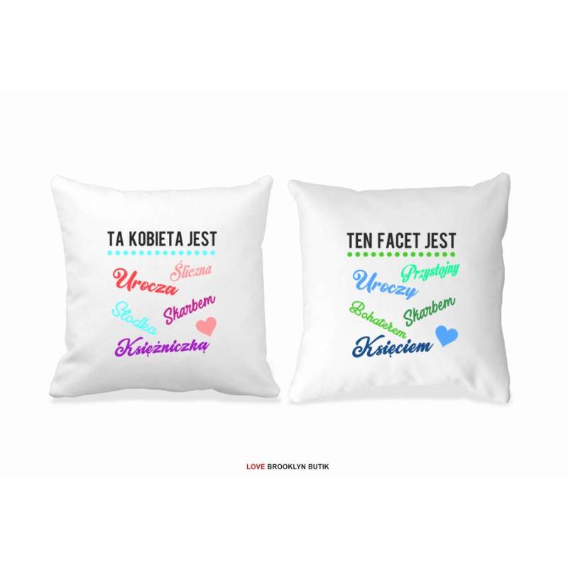 Poduszki druk dla par 2 szt. TA KOBIETA & TEN FACET