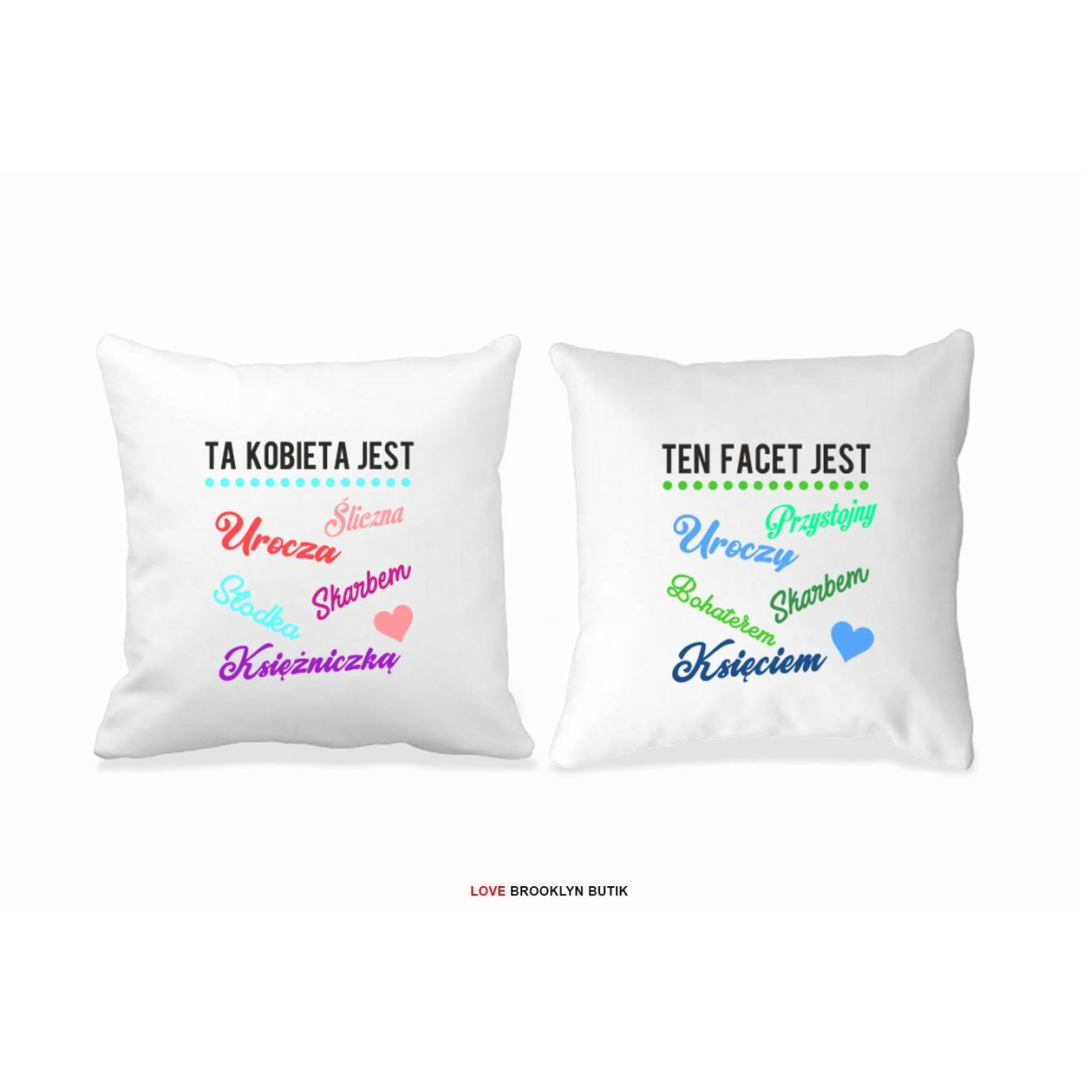 Poduszki druk dla par 2 szt. TA KOBIETA & TEN FACET