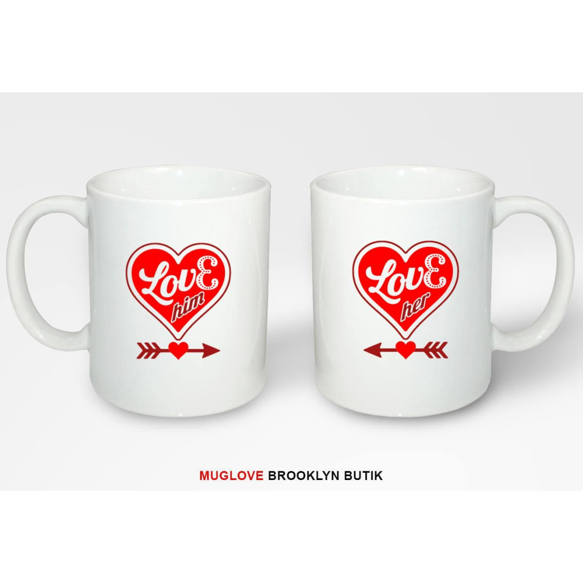 Kubki z nadrukiem 2 sztuki LOVE HIM & LOVE HER