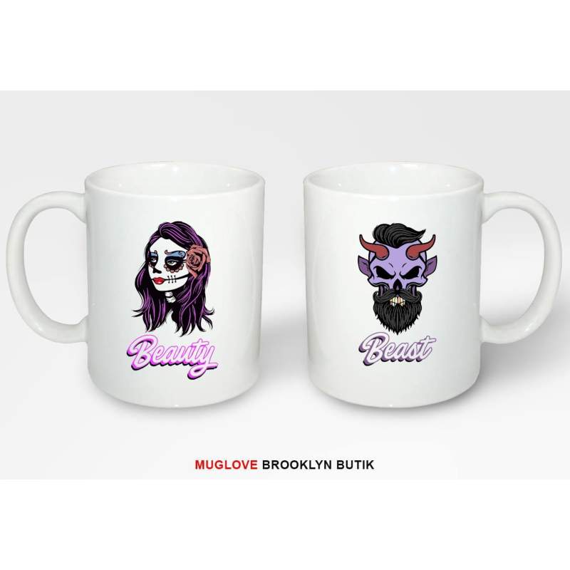 Kubki z nadrukiem 2 sztuki BEAUTY & BEAST