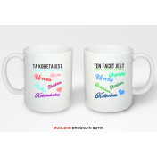 Kubki z nadrukiem 2 sztuki TA KOBIETA & TEN FACET