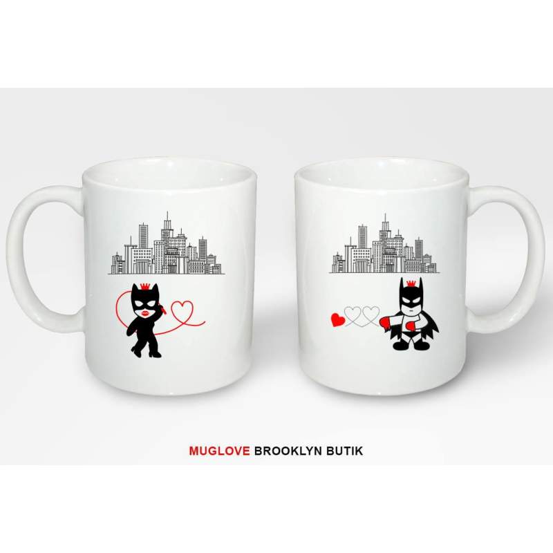 Kubki z nadrukiem 2 sztuki CATWOMAN & BATMAN