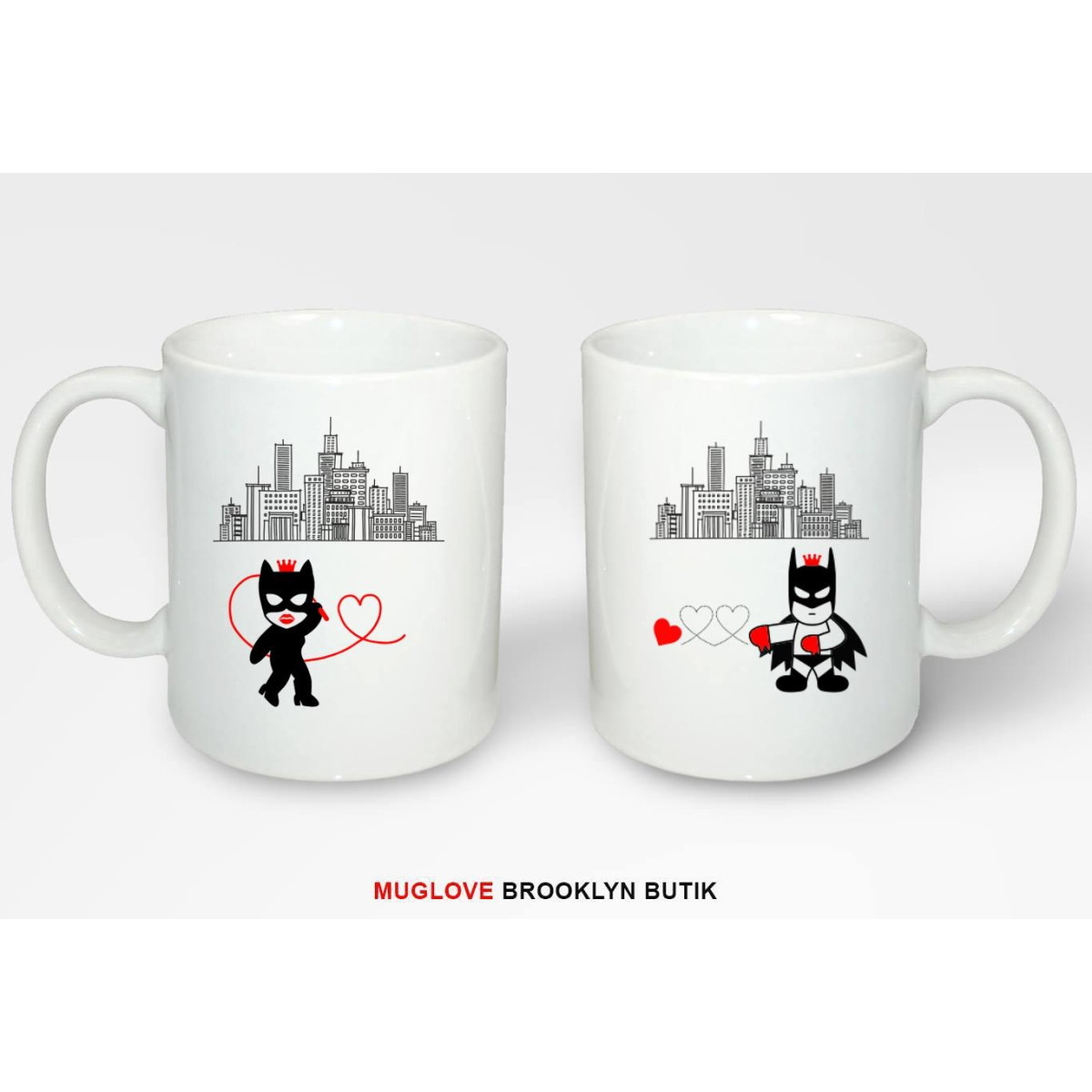 Kubki z nadrukiem 2 sztuki CATWOMAN & BATMAN