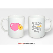 Kubki z nadrukiem 2 sztuki HEART & KEYS