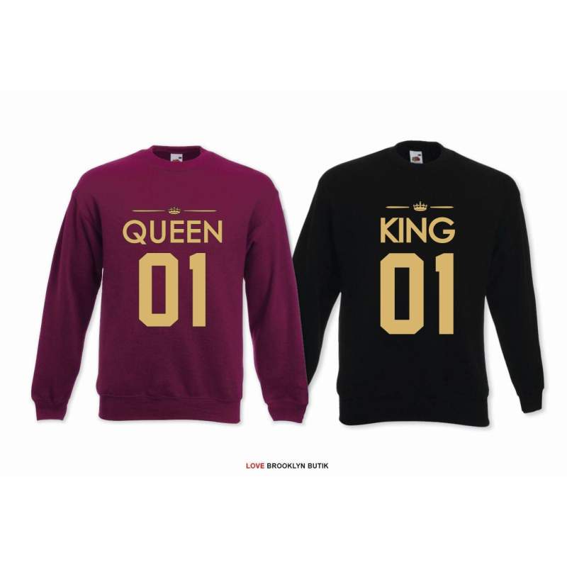Bluza z kapturem DLA PAR 2 SZT QUEEN 01 & KING 01 GOLD