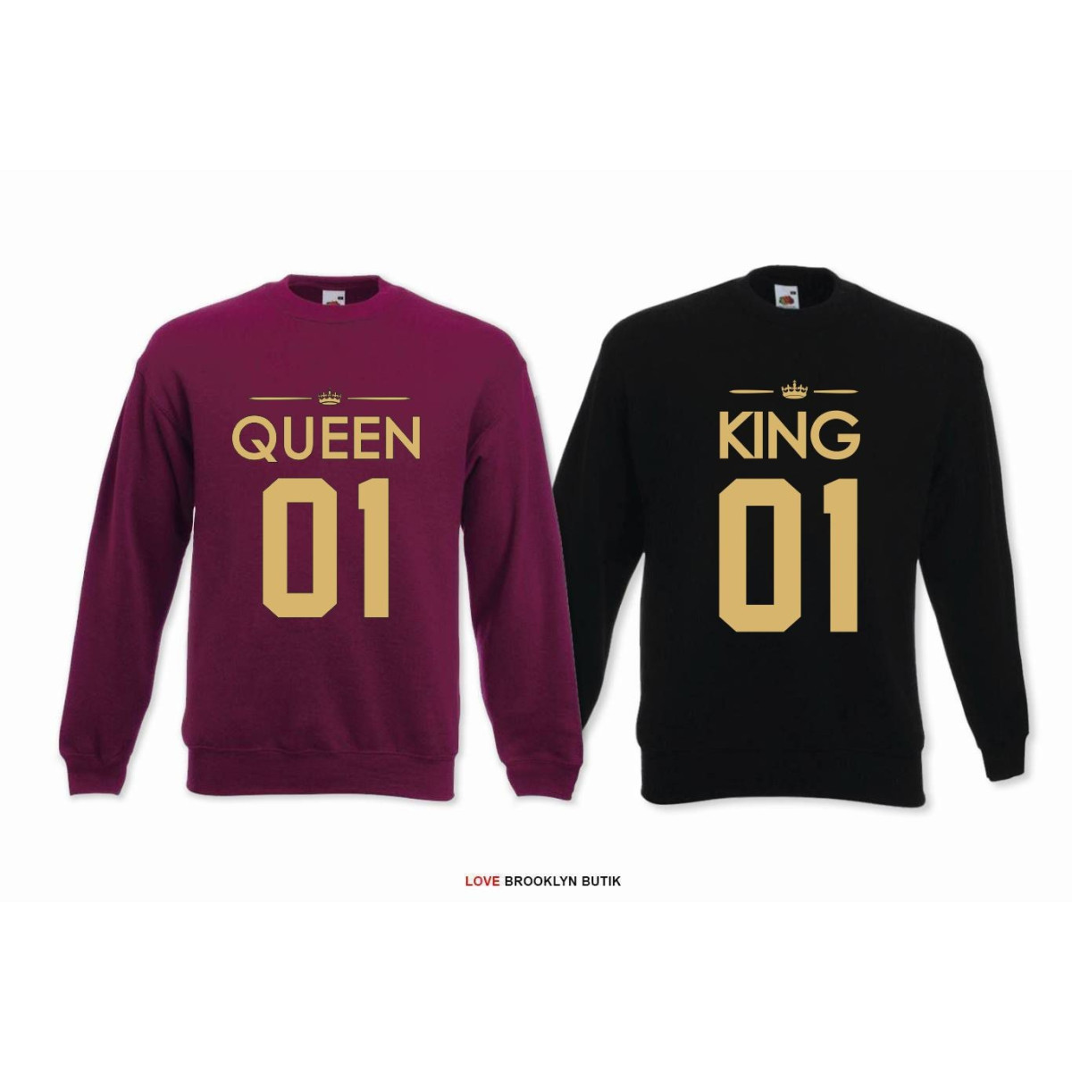 Bluza z kapturem DLA PAR 2 SZT QUEEN 01 & KING 01 GOLD