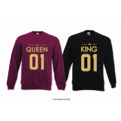Bluza z kapturem DLA PAR 2 SZT QUEEN 01 & KING 01 GOLD