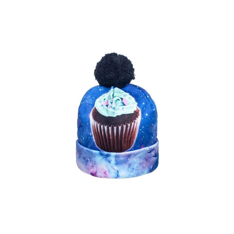 CZAPKA pompon FULLPRINT GALAXY MUFFIN