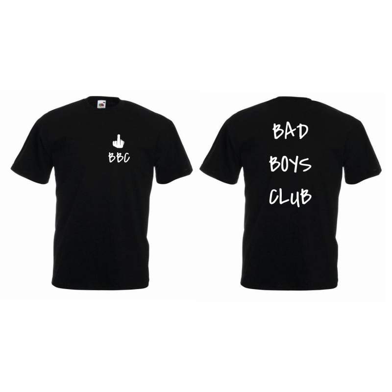 T-shirt oversize BAD BOYS CLUB tył&przód SZARY