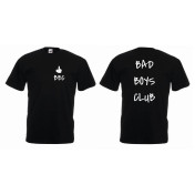 T-shirt oversize BAD BOYS CLUB tył&przód SZARY