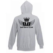 bluza z kapturem BBC WINGS szary - napis z tyłu