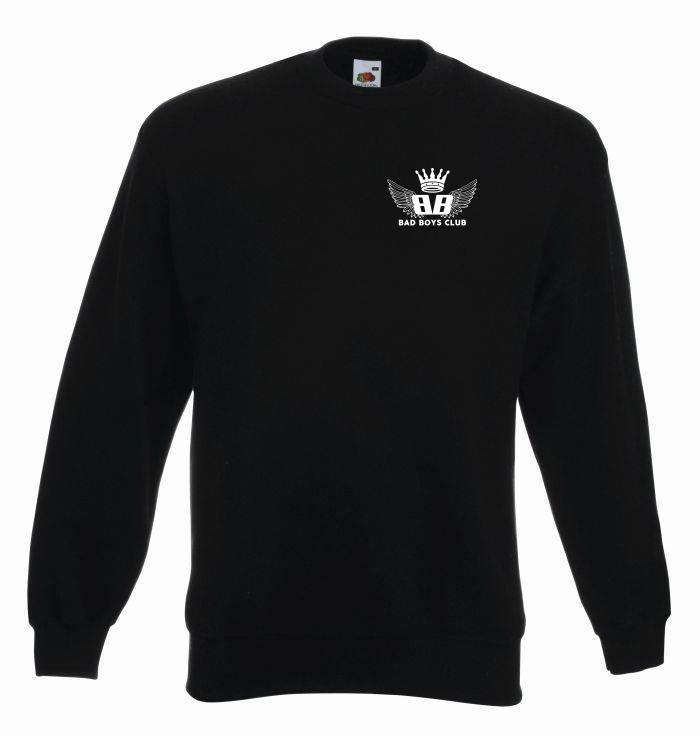 bluza oversize BBC WINGS – przód XL czarno-biały