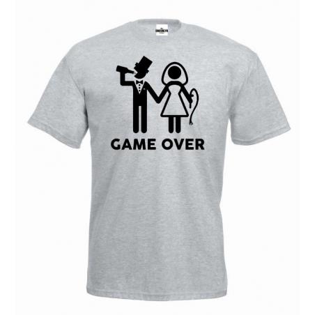 Koszulka z napisem GAME OVER czarno biała