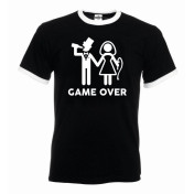Koszulka z napisem GAME OVER czarno biała