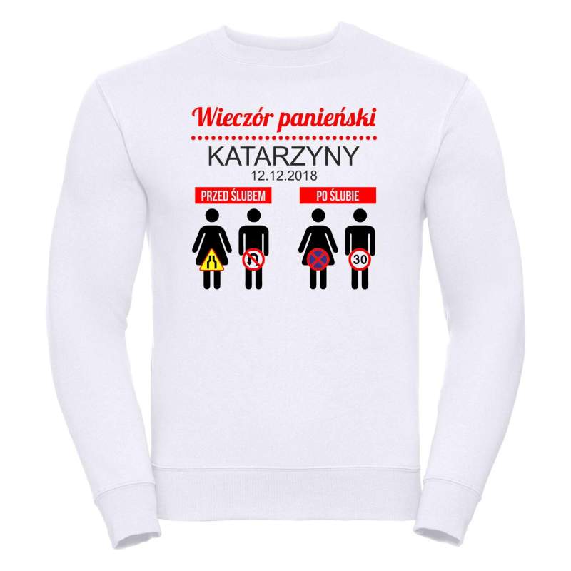 Bluza oversize DTG PRZED I PO (własne napisy)