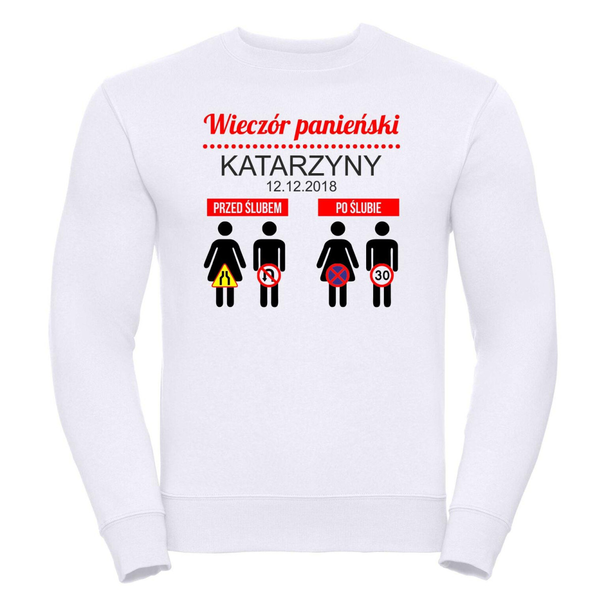 Bluza oversize DTG PRZED I PO (własne napisy)