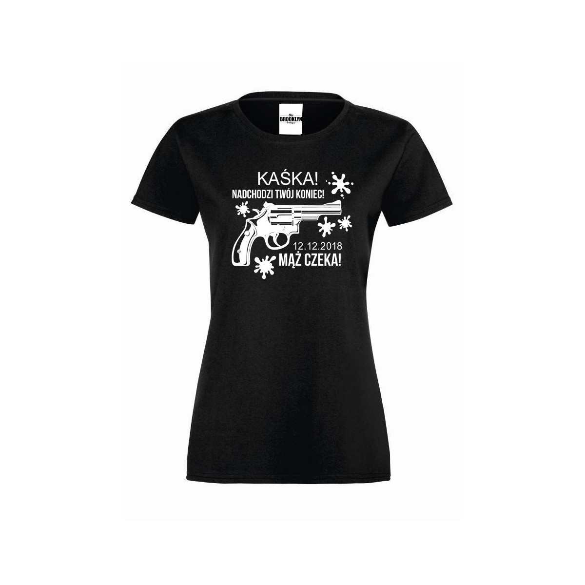 T-shirt lady MĄŻ CZEKA (własne napisy)