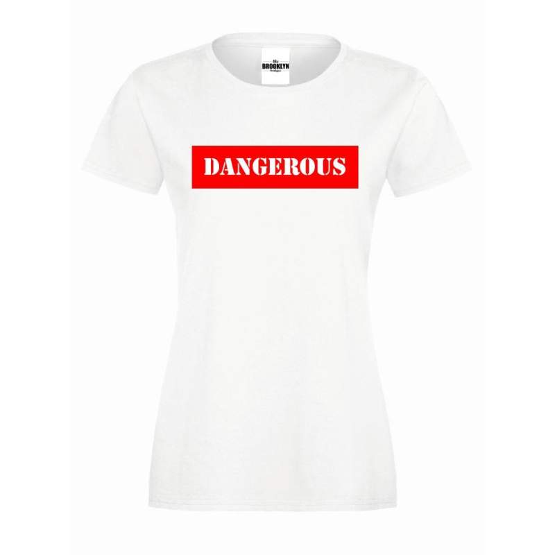 T-shirt lady slim DTG DANGEROUS RED