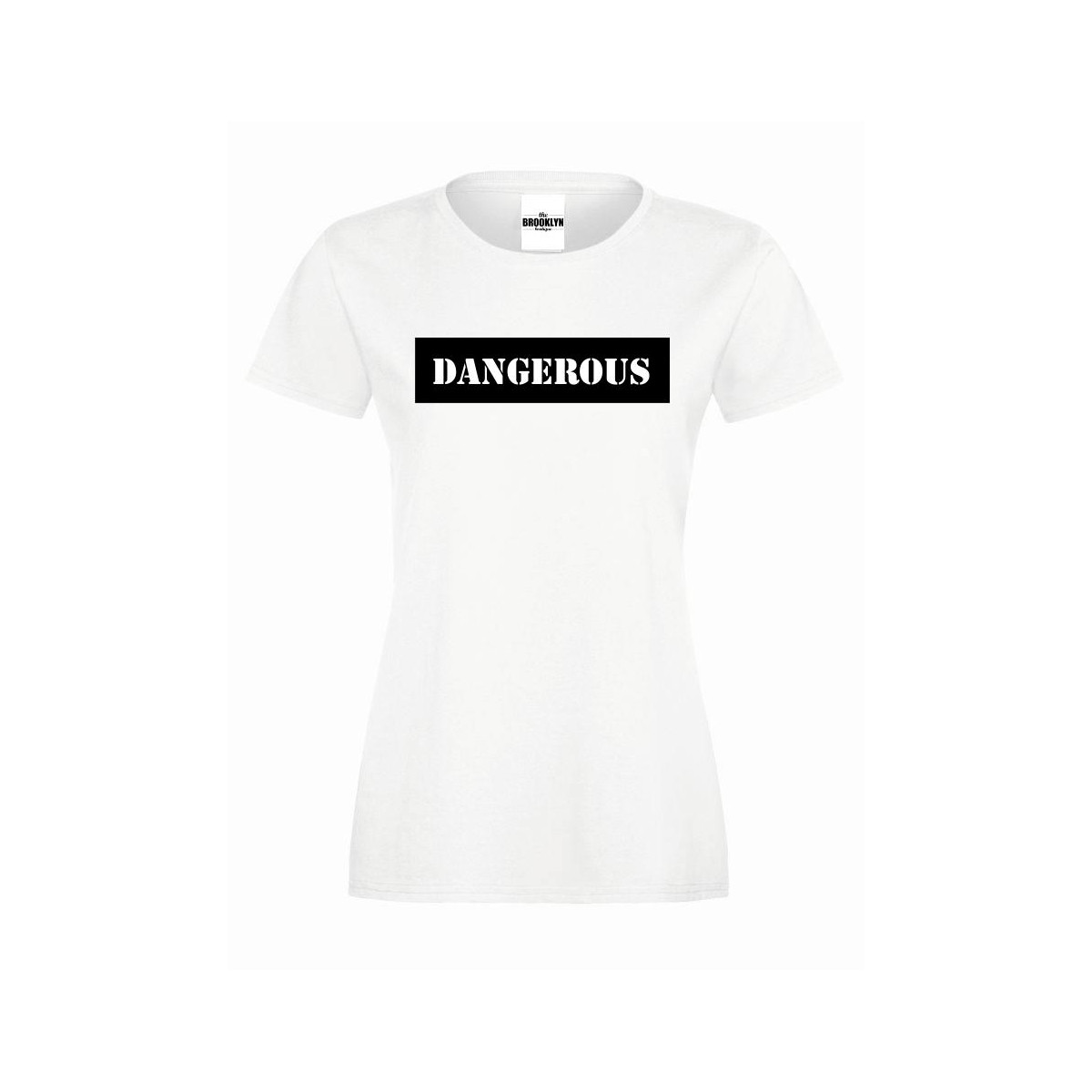 T-shirt lady slim DTG DANGEROUS BLACK
