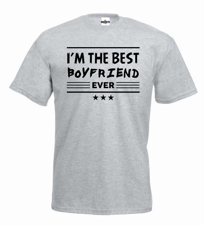 T-shirt oversize THE BEST BOYFRIEND S szary-czarny