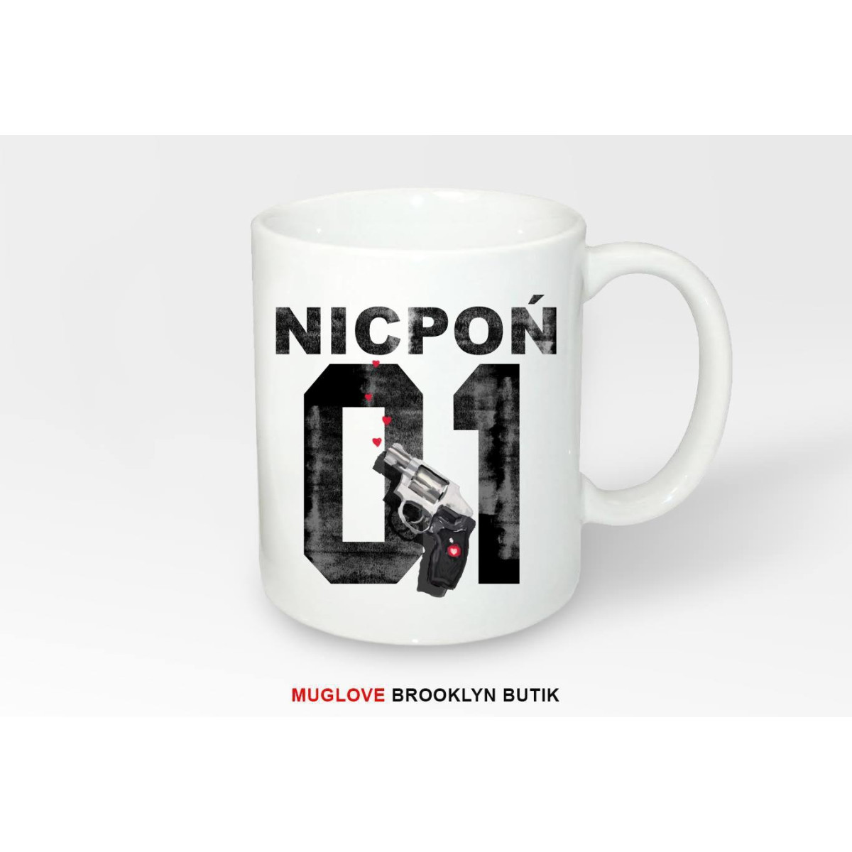 Kubek z nadrukiem Nicpoń 01 Gun