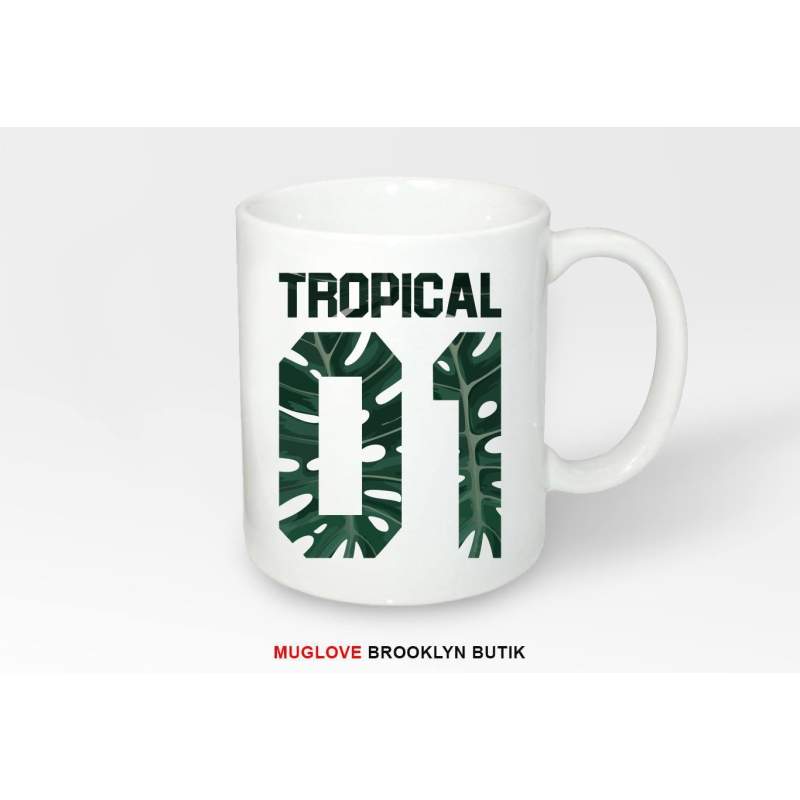 Kubek z nadrukiem Tropical 01 Monstera