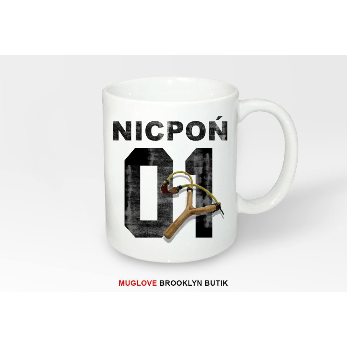 Kubek z nadrukiem Nicpoń 01 Slingshot