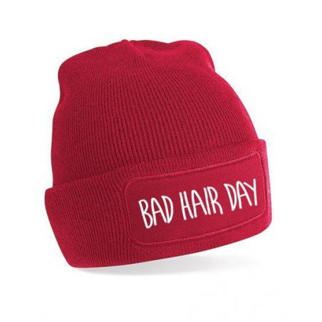 bad hair day czapka czerwony