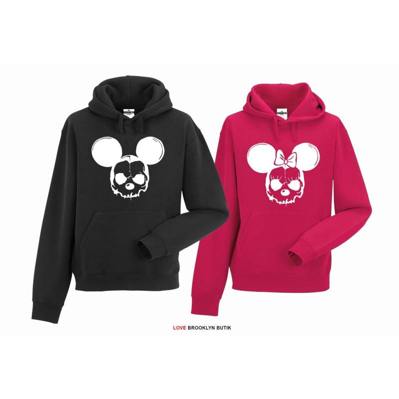 bluza z kapturem dla par Minnie & Mickey Scary