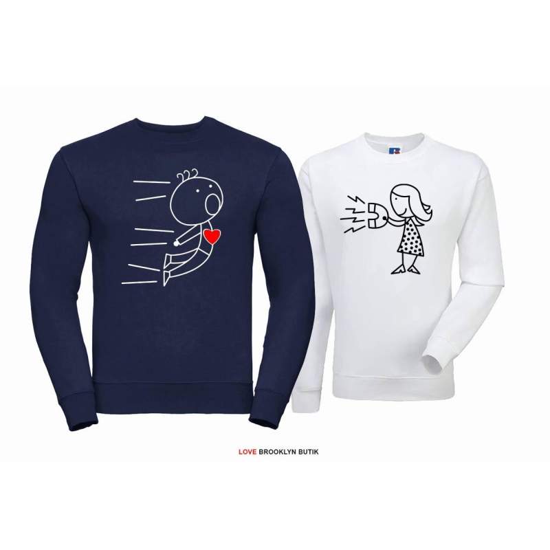 Bluza dla par ATTRACTION czarny - fuksja