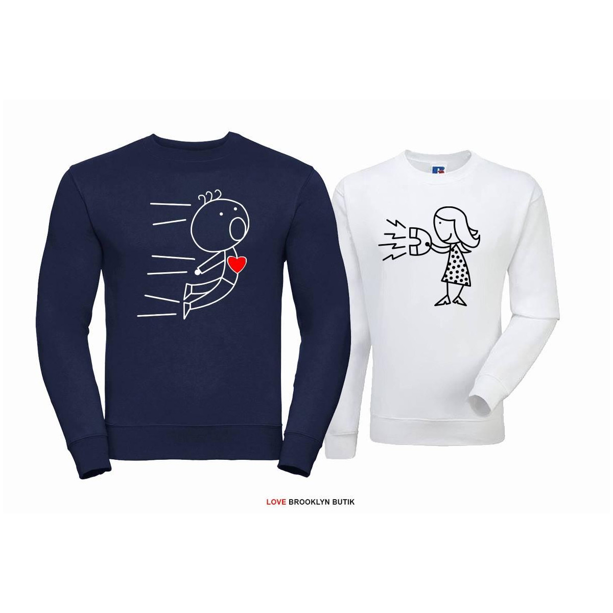 Bluza dla par ATTRACTION czarny - fuksja