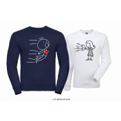 Bluza dla par ATTRACTION czarny - fuksja