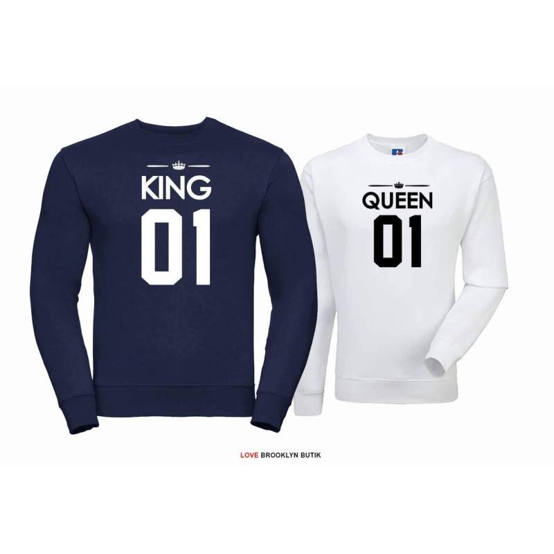 Bluza dla par Queen 01 & King 01 czarny - burgund