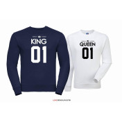 Bluza dla par Queen 01 & King 01 czarny - burgund