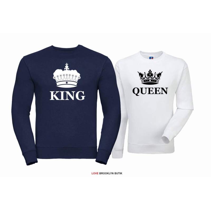 Bluza dla par Queen & King Corone granat-biały
