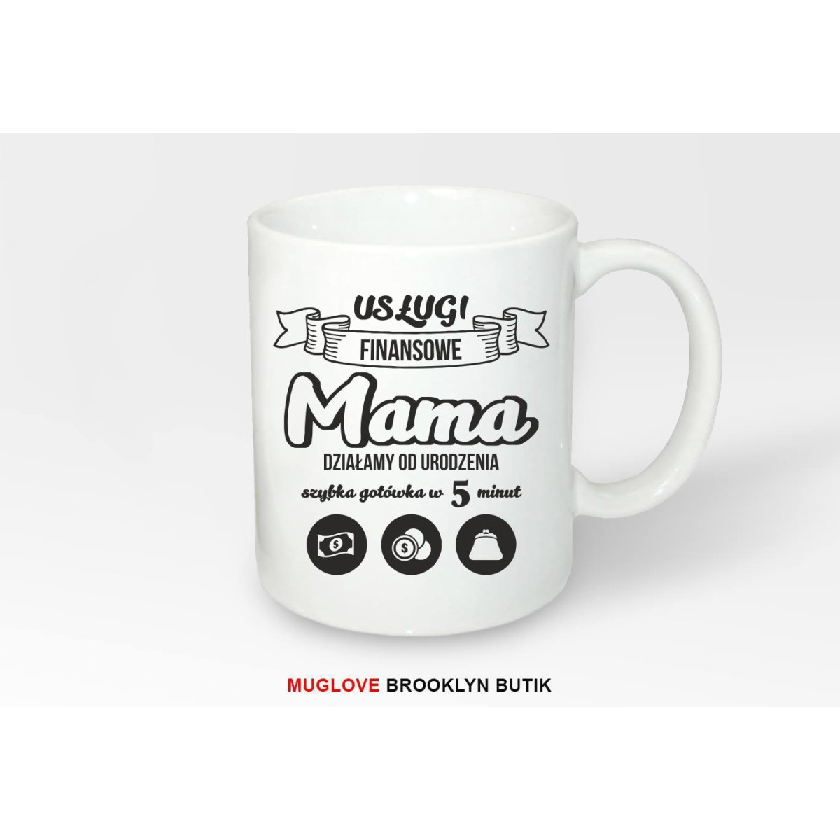 Kubek z nadrukiem jeść spać grać