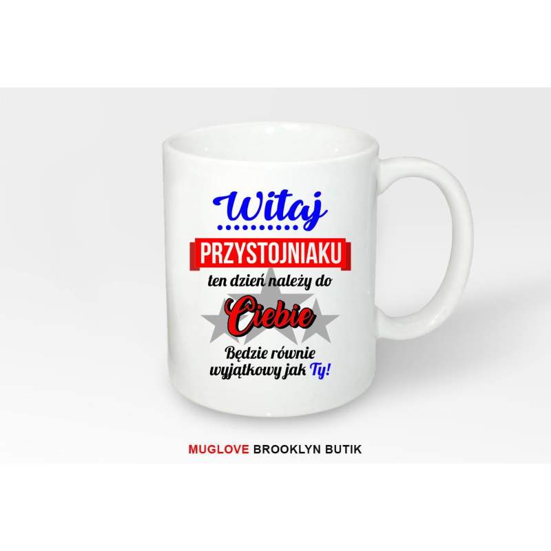 Kubek z nadrukiem jeść spać grać