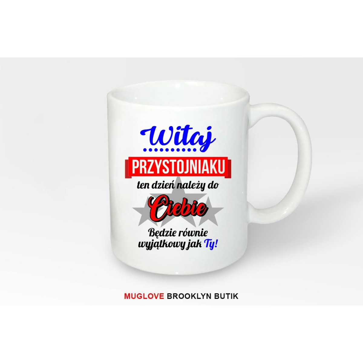 Kubek z nadrukiem jeść spać grać