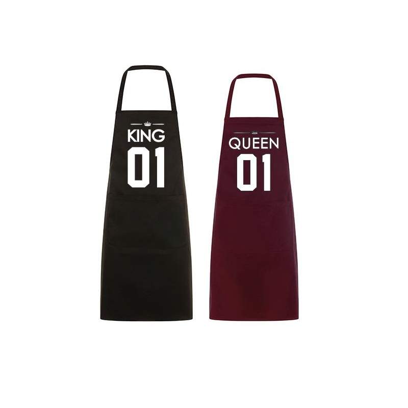 FARTUCH 2 szt king 01 queen 01 czarny-burgund