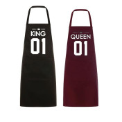 FARTUCH 2 szt king 01 queen 01 czarny-burgund