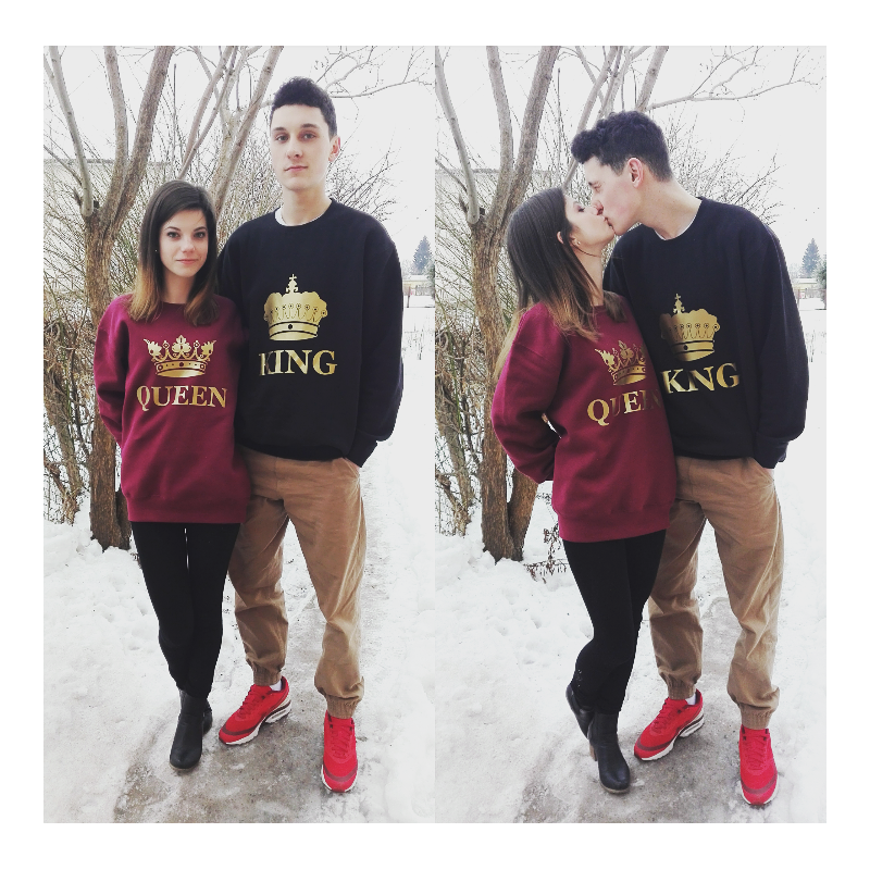 Bluza dla niej i dla niego Queen & King corone gold