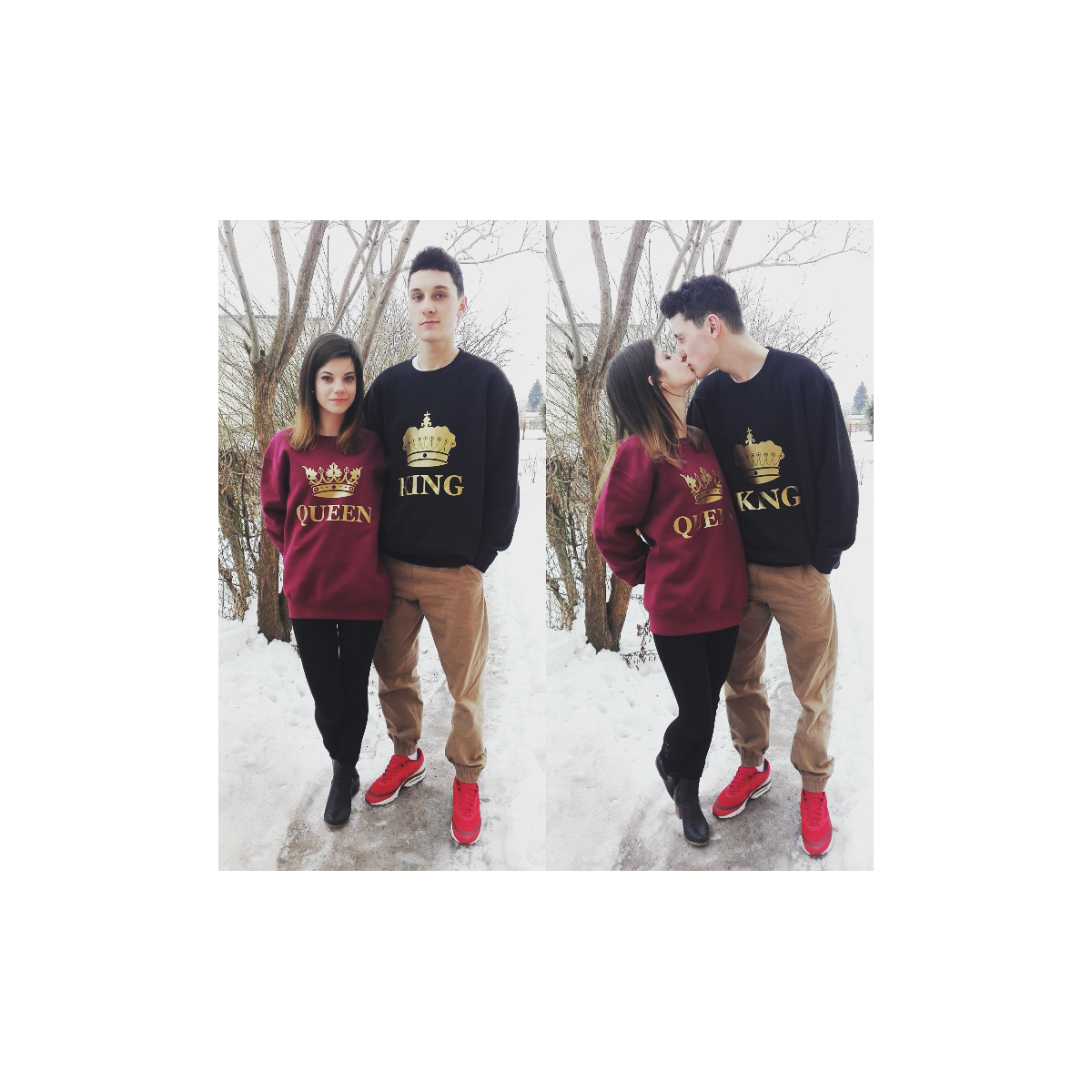 Bluza dla niej i dla niego Queen & King corone gold