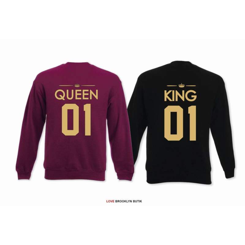 Bluza z kapturem DLA PAR 2 SZT QUEEN 01 & KING 01 GOLD