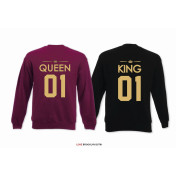 Bluza z kapturem DLA PAR 2 SZT QUEEN 01 & KING 01 GOLD