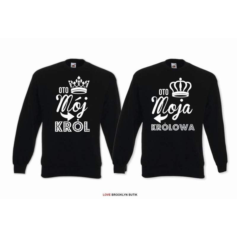 DLA PAR 2 SZT MÓJ król MOJA królowa napis z przodu