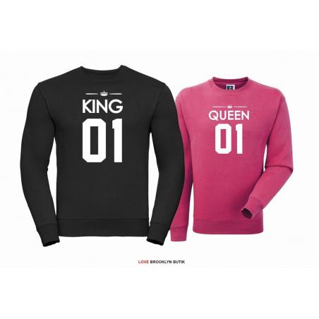 Bluza dla par Queen 01 & King 01 czarny - burgund