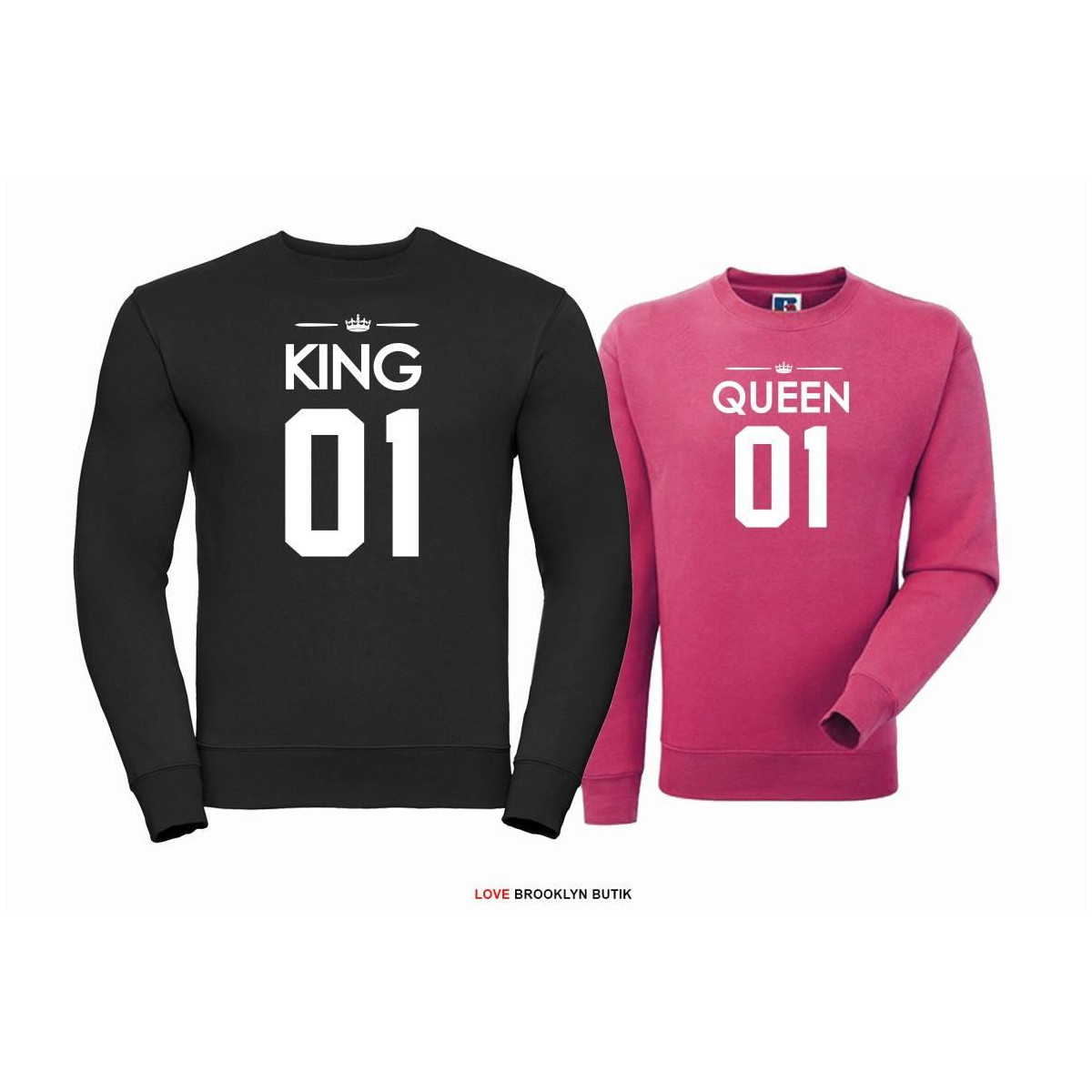 Bluza dla par Queen 01 & King 01 czarny - burgund
