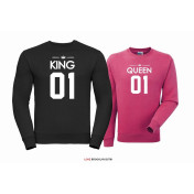 Bluza dla par Queen 01 & King 01 czarny - burgund