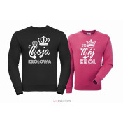 Bluza dla par Król & Królowa czarny-fuksja