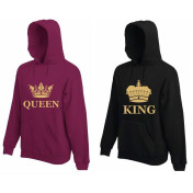 Bluza z kapturem DLA PAR 2 SZT QUEEN & KING GOLD